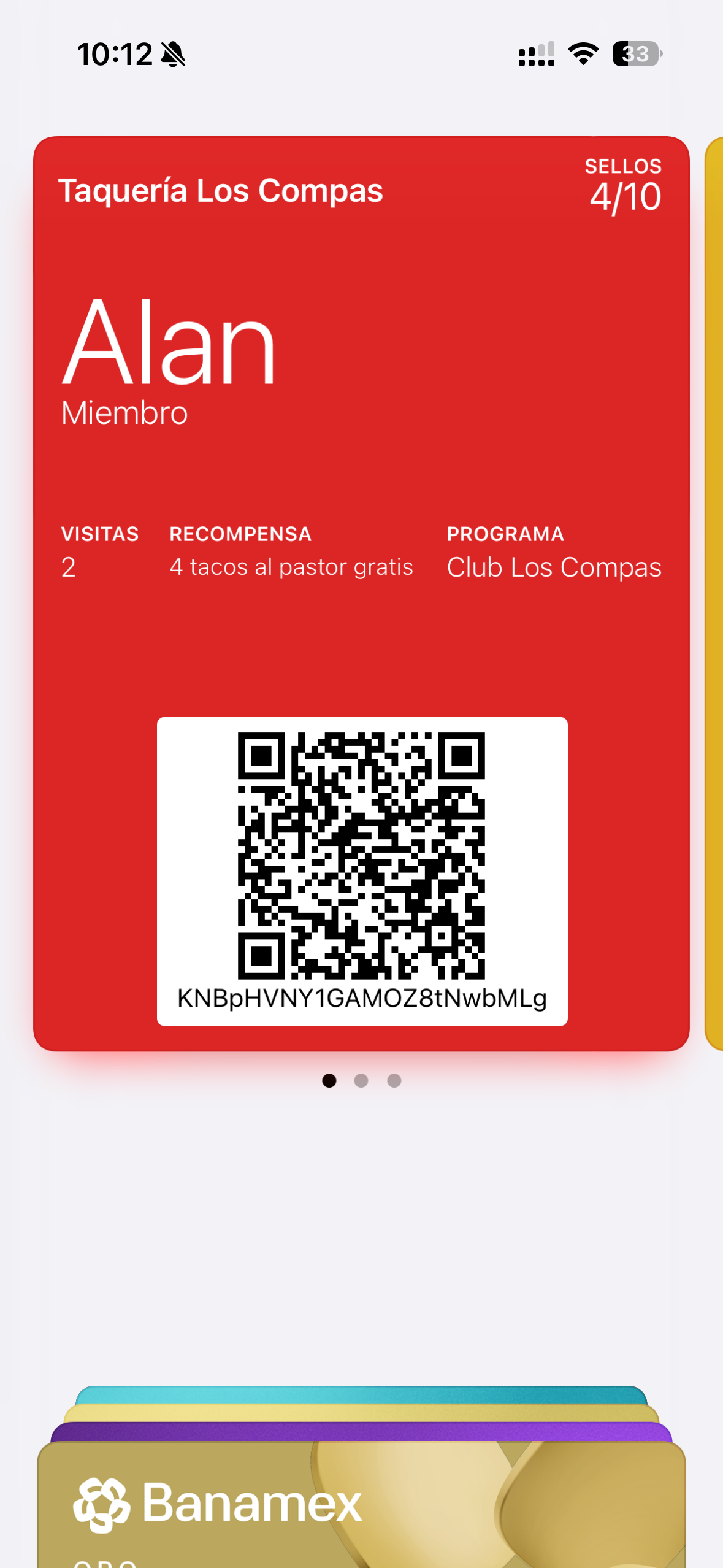 Cliente frecuente: Sellos y puntos en Apple Wallet